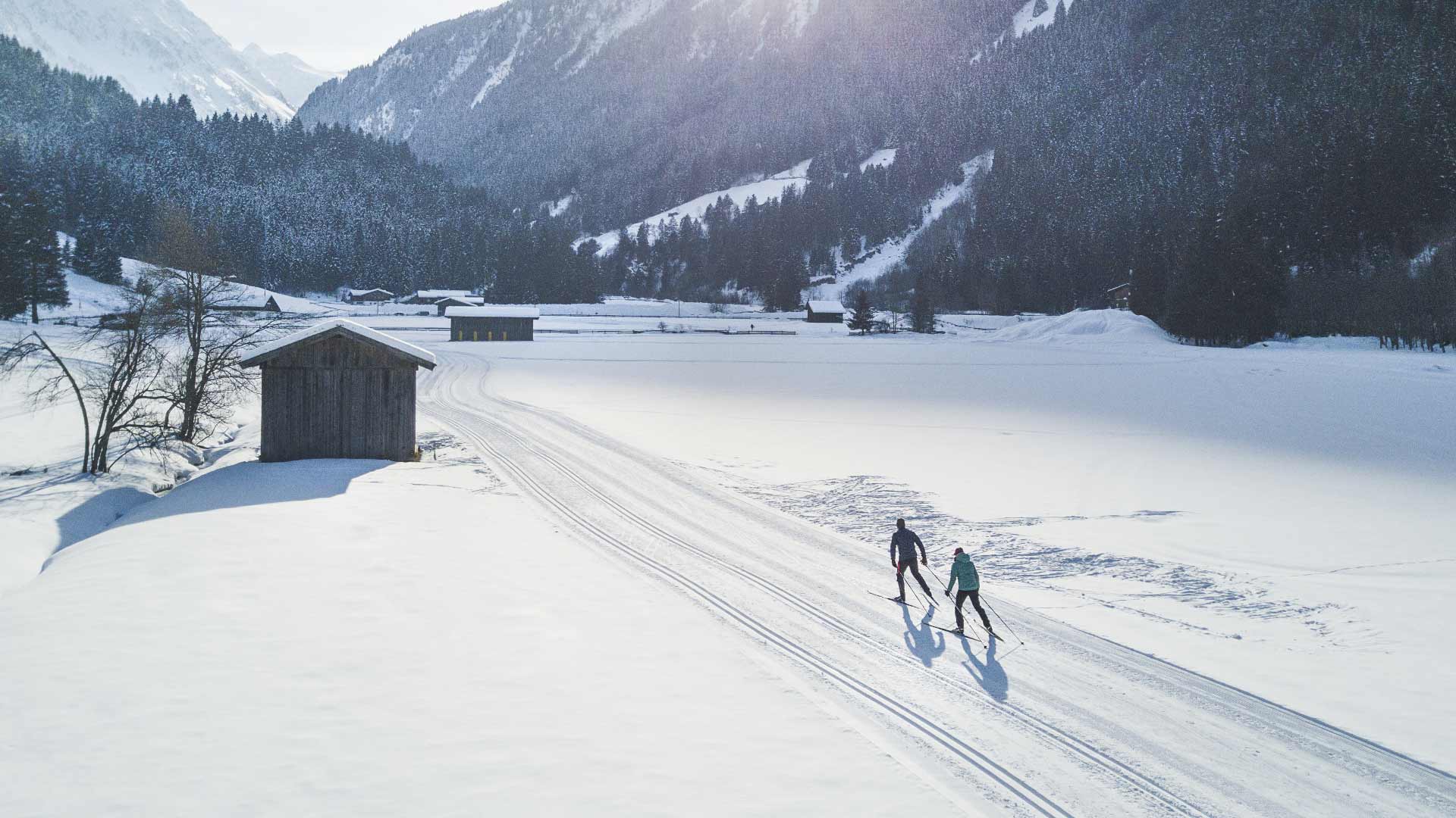 cross country skiing in the stubai valley